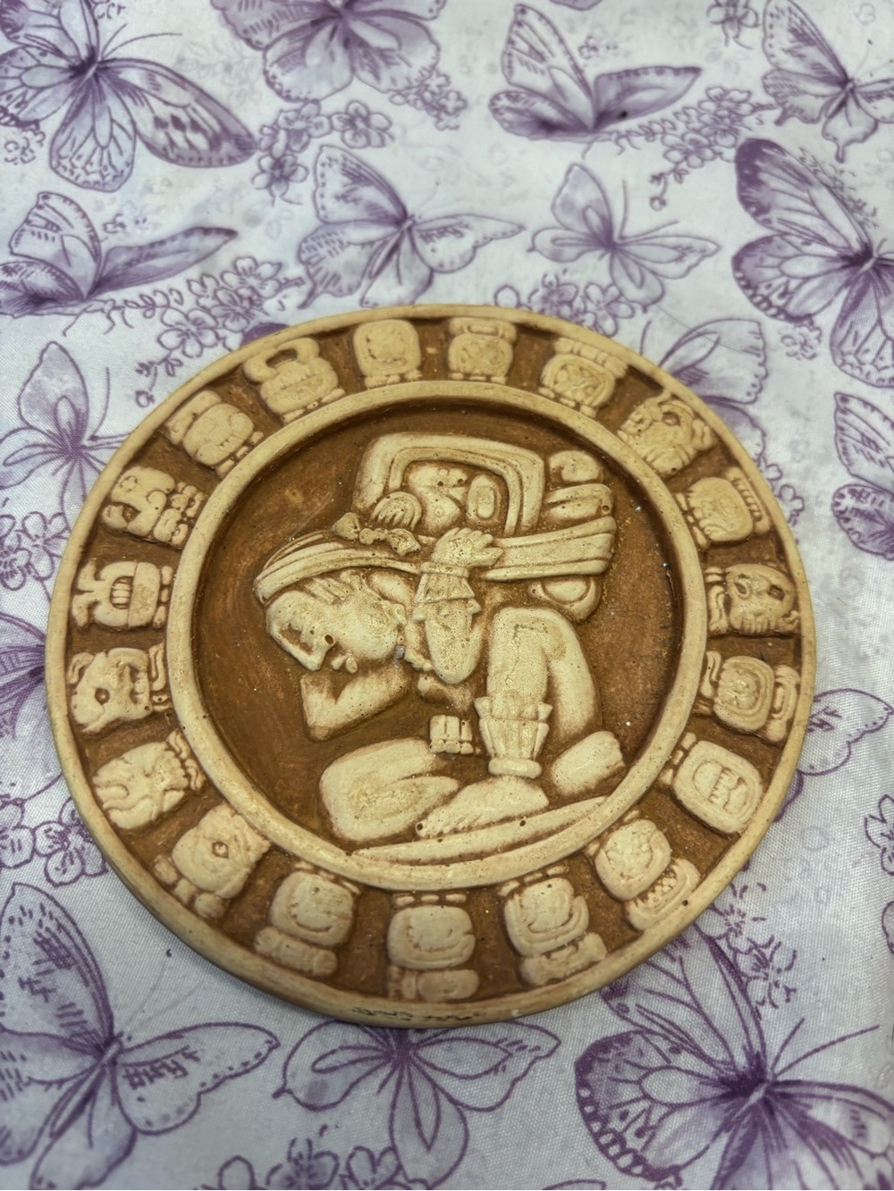 ✴️Antique Hand Carved Stone Mayan Zodiac Calendar Plaque